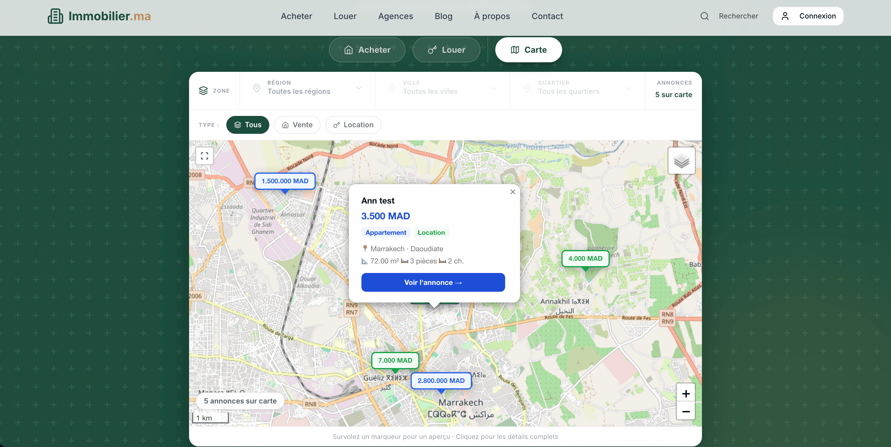 Map-based property discovery