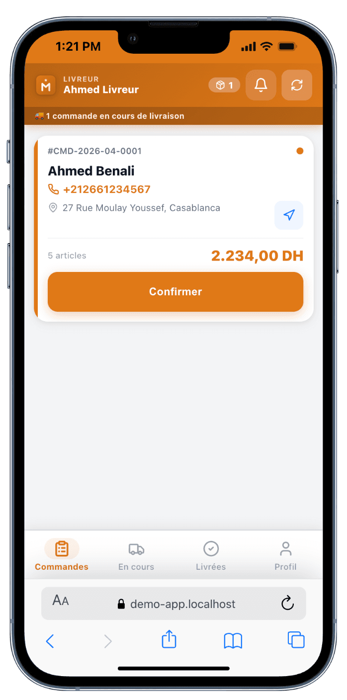 Assigned deliveries list