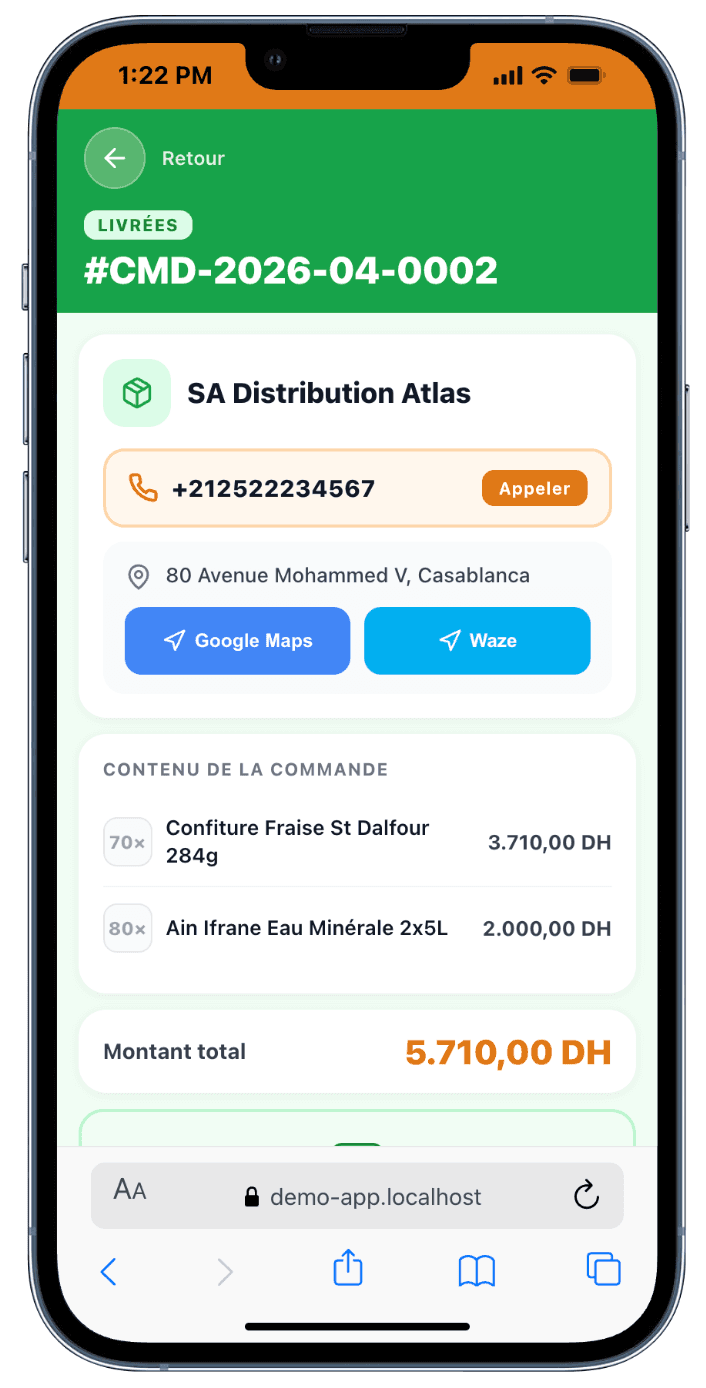 Delivery confirmation detail